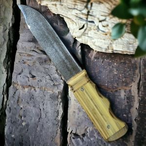 Handcrafted Grey Fox Original Hardwood Kitchen Butcher Hunting Knive Wood Steel